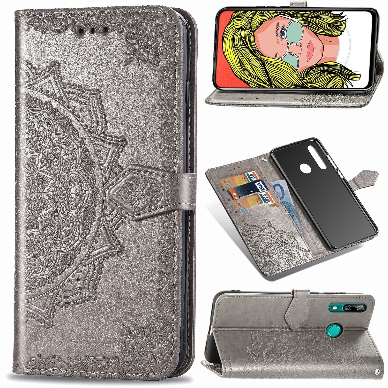 Huawei p smart 2021 housse etui coque de protection type portefeuille