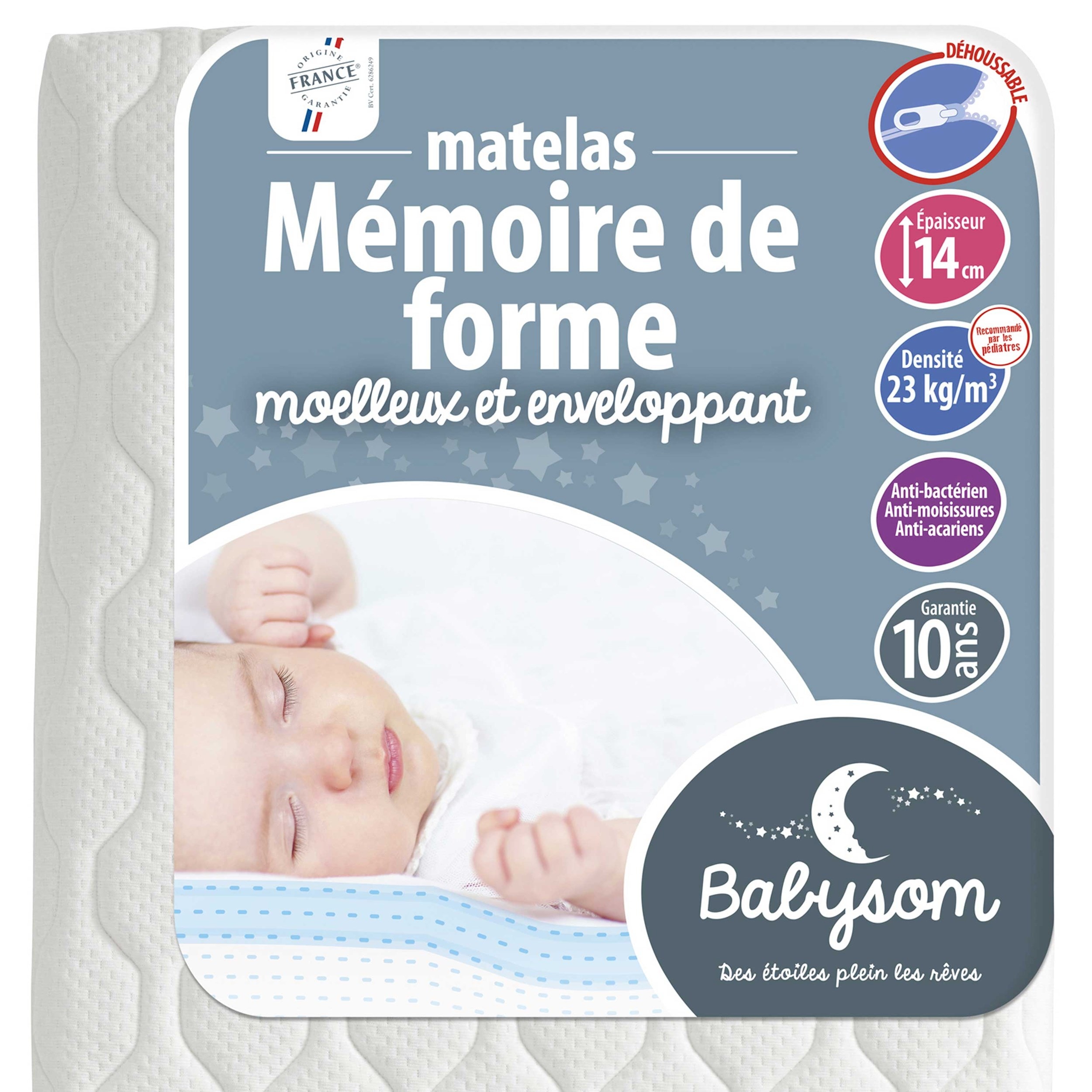 Babysom - Protège Matelas Bébé Anti-acarien, 60x120 Cm