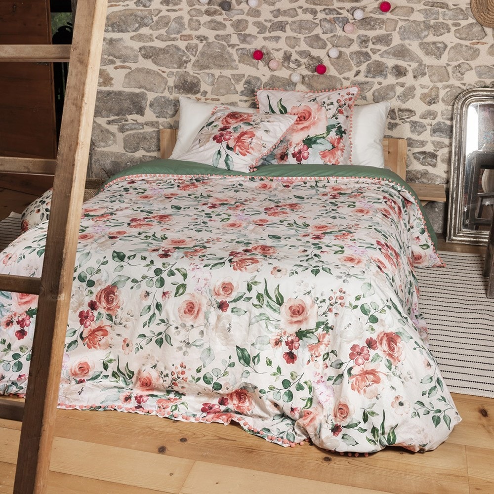 Housse De Couette Umberto Ravilli Casa – Lily Rose – 220x240 Cm – 57 Fils – ROSE