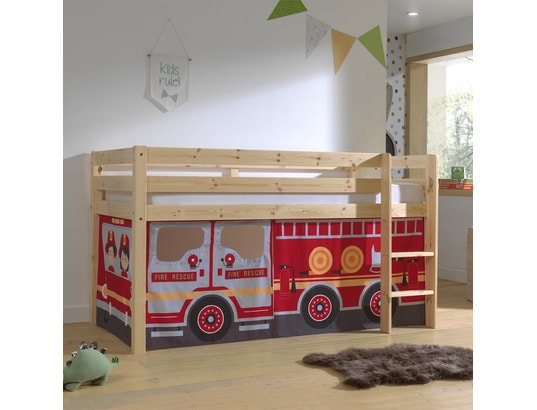 Lit Superposé Enfant Camion de Pompier 90 x 200 cm en Bois - Vipack