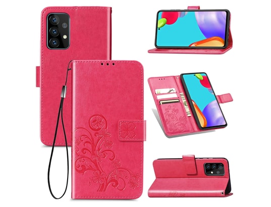 Samsung Galaxy A52 5g Housse Etui Coque De Protection Type Portefeuille Lys Rose Tbd 2207