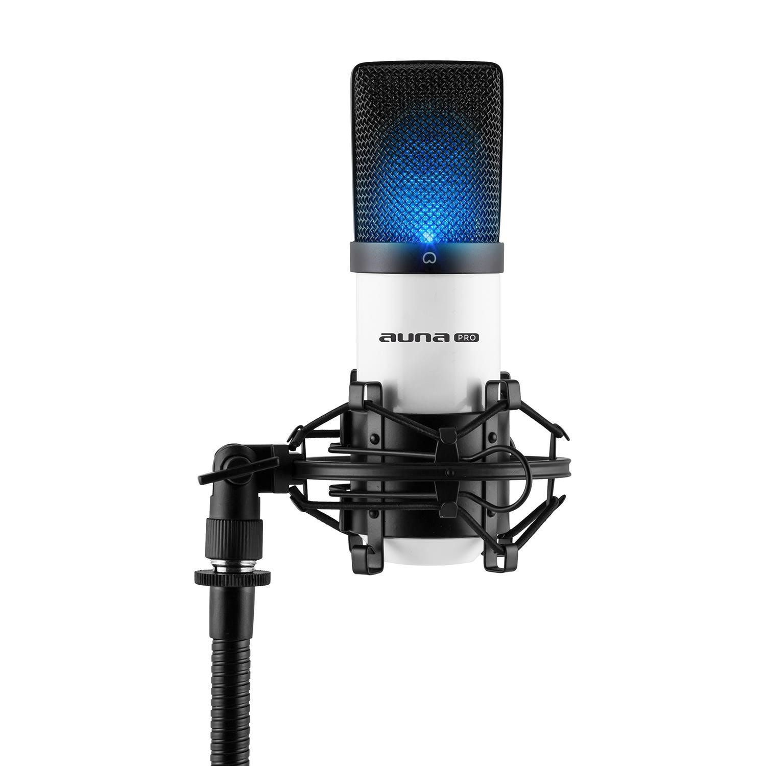 Auna mic-900-wh led usb microphone de studio à condensateur