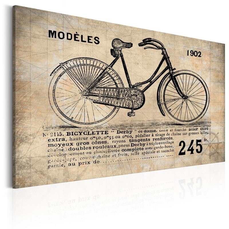 tableau 120x80 bicyclette