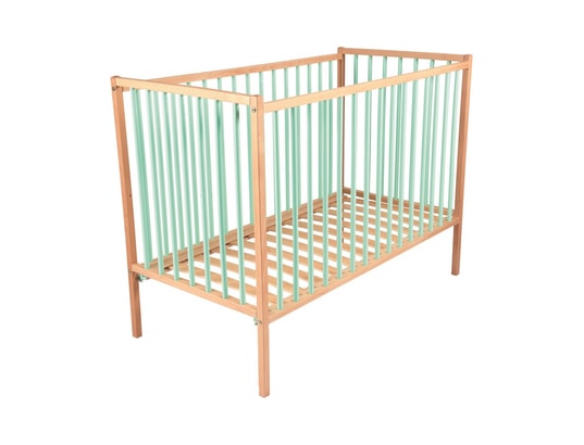 Lit Bebe Remi Bicolore Reglable En Hauteur En Hetre Massif Vert 70x140 Combelle W15comver016 Pas Cher Ubaldi Com