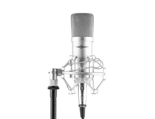 Oneconcept mic-700 micro de studio unidirectionnel ø34 mm - xlr - araignée  & bonnette inclus - argent ONE