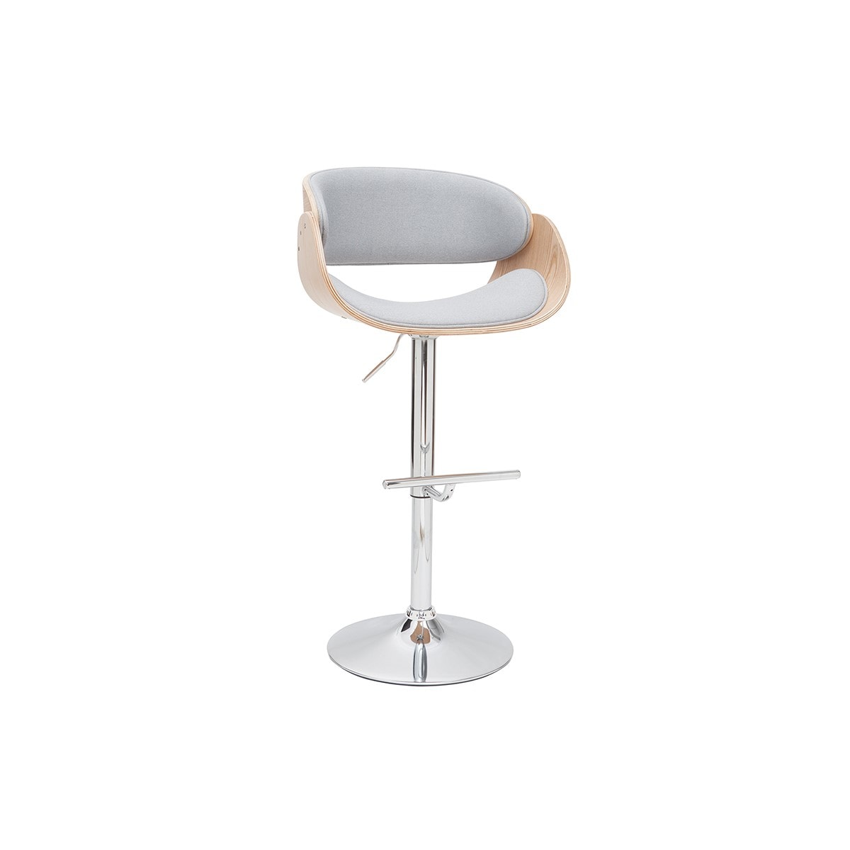 Chaise design blanc et bois clair BENT - Miliboo