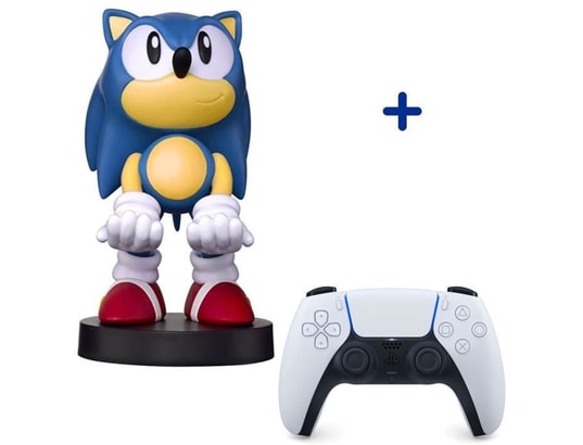 Pack playstation : manette ps5 dualsense blanche/white + figurine sonic the  hedgehog - support de manette exquisite