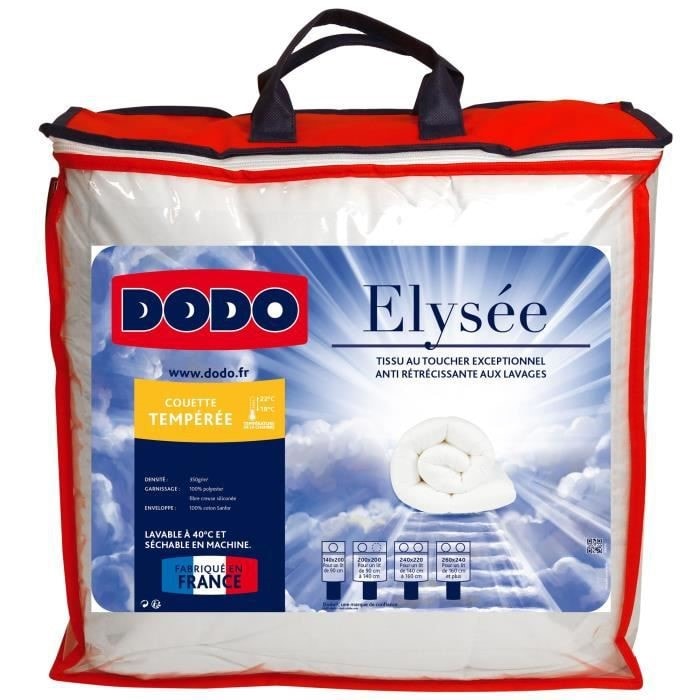 Dodo couette tempérée elysee 220 x 240 cm - 100% coton - 350g/m² DODO  DOD3307410022255