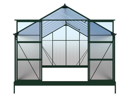 Serre de Jardin en polycarbonate de 16,8 m² avec embase - Vert - IXORA