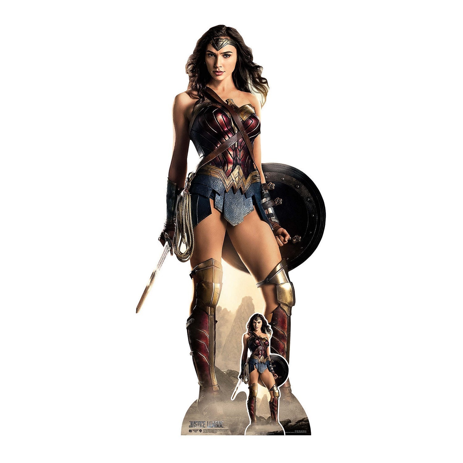 Figurine En Carton Taille R Elle Wonder Woman En Armure Avec Son Bouclier Film Ww H Cm