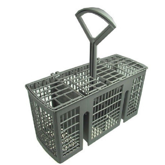 Panier à Couverts Pour Lave-vaisselle Bosch, Siemens, Neff - Poignée Amovible, Gris, 22.8x9x11.7 Cm