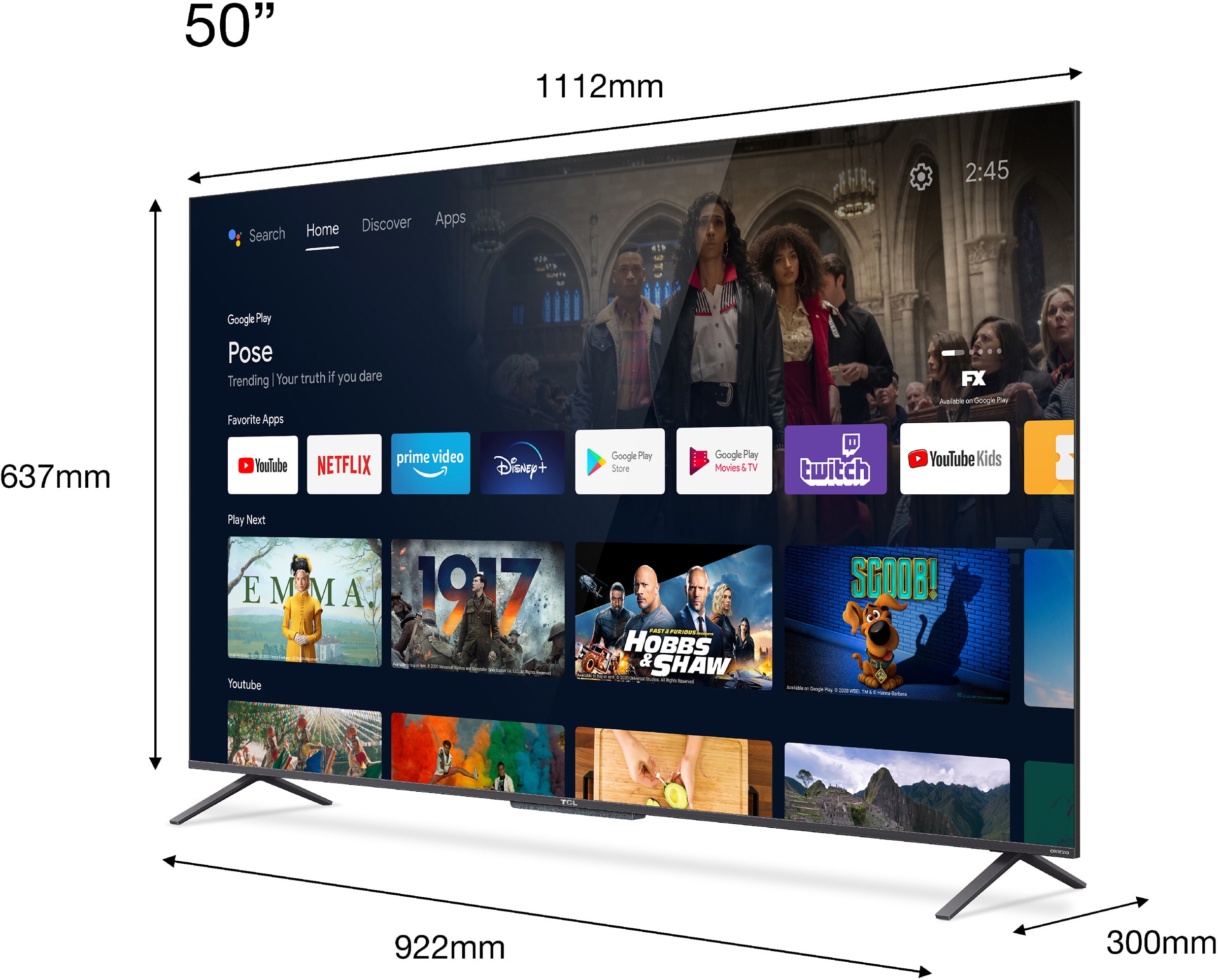 TCL 50C725 TV QLED 4K 126 cm Livraison Gratuite