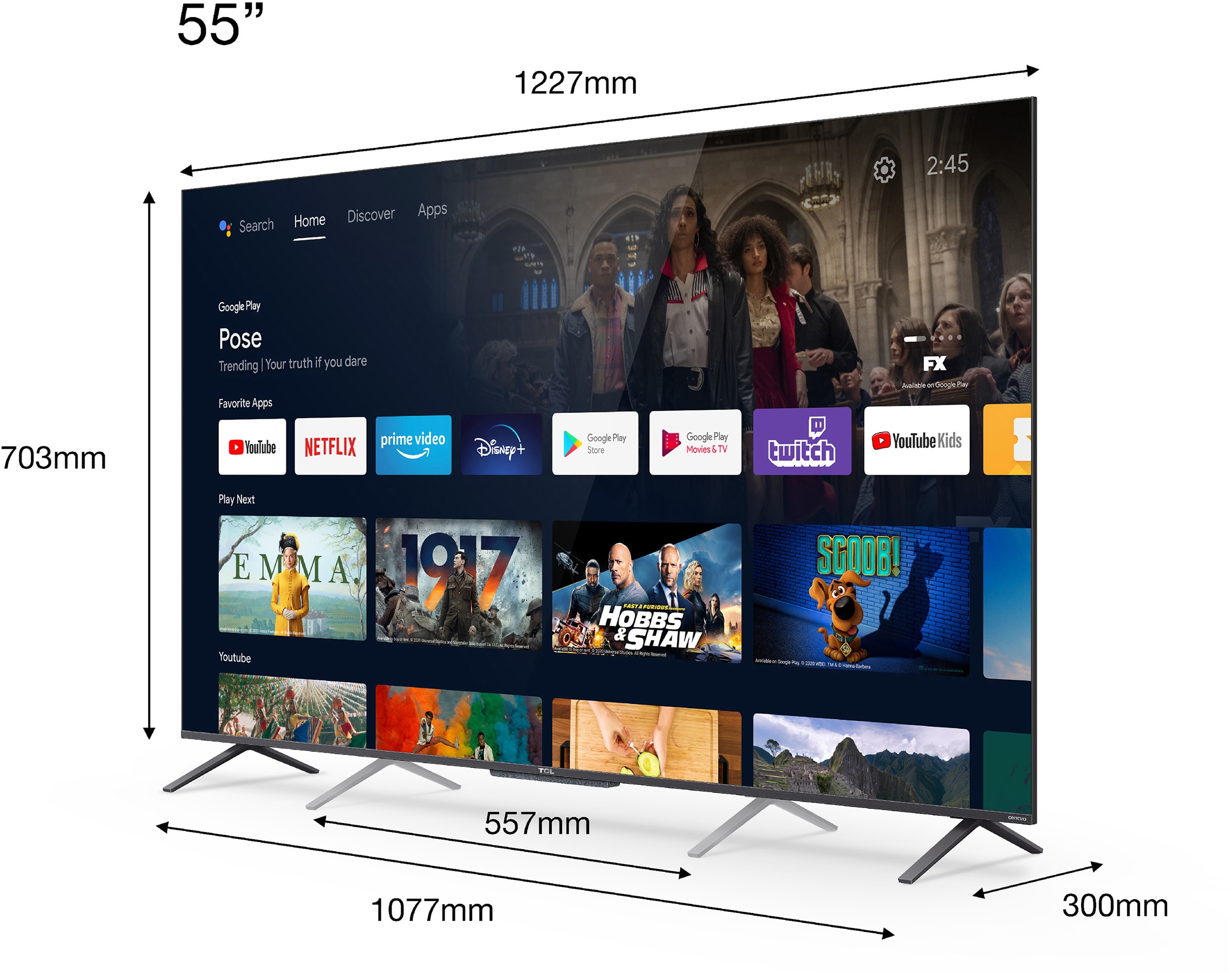 TCL 55C725 TV QLED 4K 139 cm Livraison Gratuite