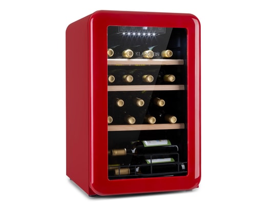 Cave à vin - klarstein Vinetage 19 Uno - 70 litres / 19 bouteilles -  température 4-22 °c - compresseur - design rétro - rouge - Cdiscount  Electroménager