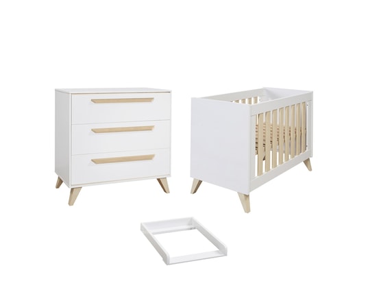 Lit Bebe 60x1 Et Commode Avec Plan A Langer Lazio Blanc Et Bois Ikid Ma 19ca187litb 3qrv2 Pas Cher Ubaldi Com