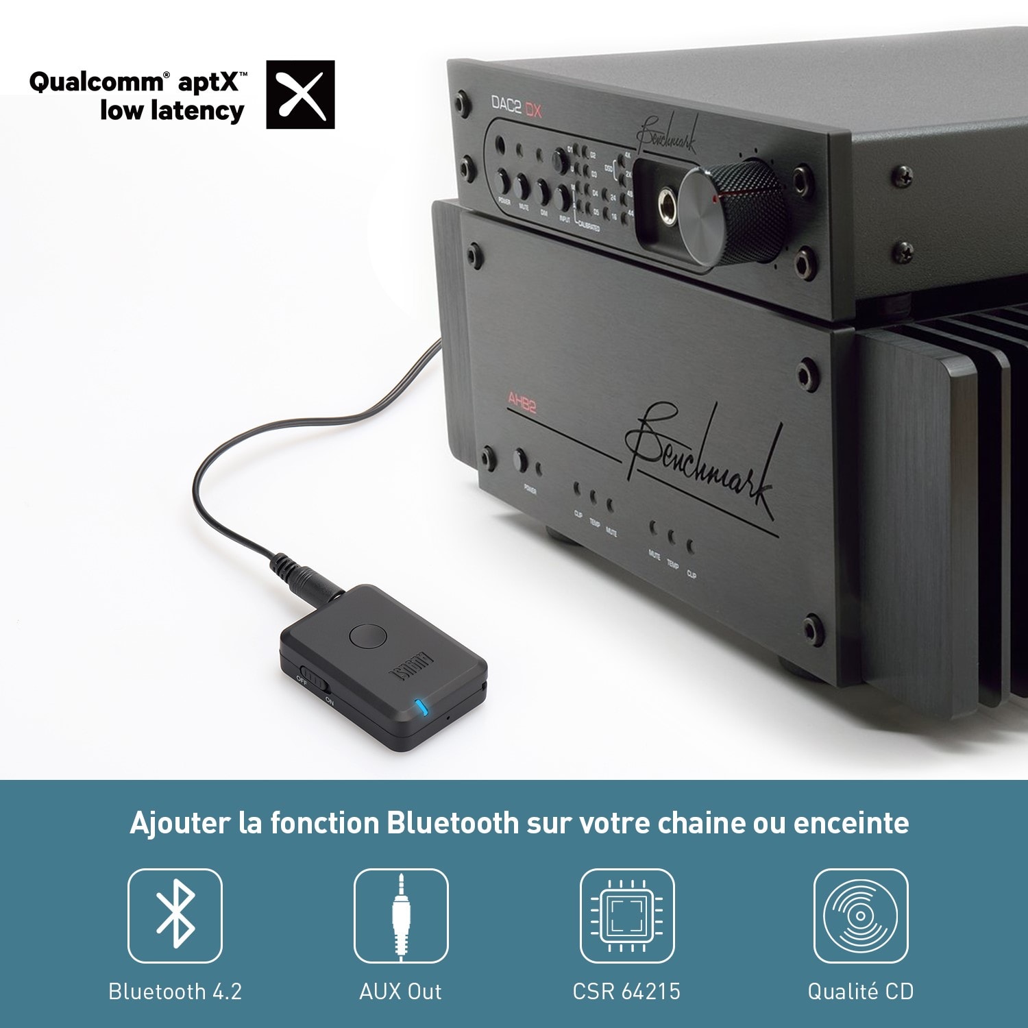 Recepteur bluetooth audio chaine hifi et enceinte – august mr230 –  adaptateur bluetooth AUGUST Pas Cher 