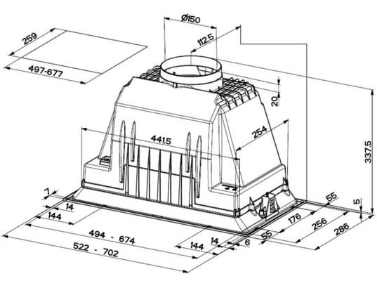 FABER Groupe filtrant INCA PLUS 700 IX : : Gros électroménager