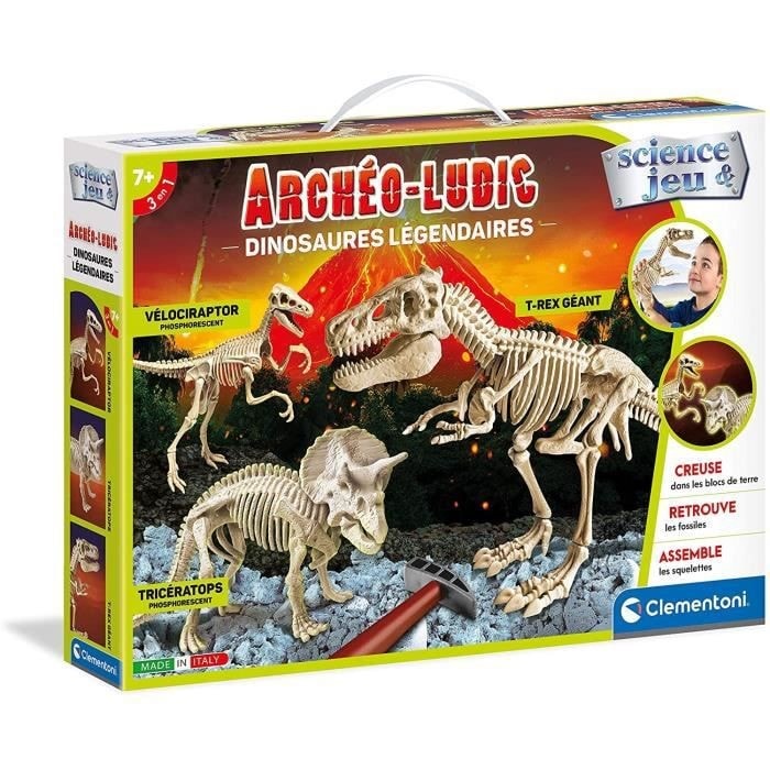 CLEMENTONI Archéo Ludic' T-rex & Tricératops pas cher 