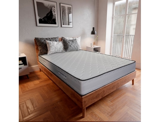 Matelas Tissu Bambou Naturel 120x190 x 24 cm + Oreiller Visco