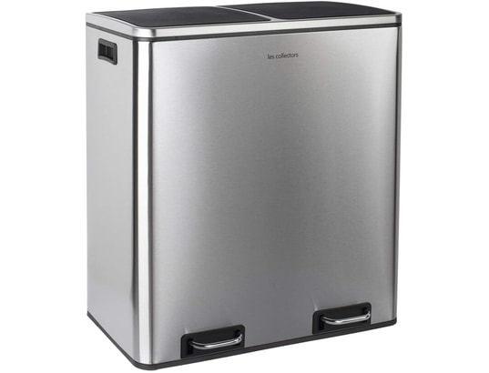 Corbeille de cuisine les collectors, 60l, 2x30l, inox, 66 cm H.KOENIG Pas  Cher 