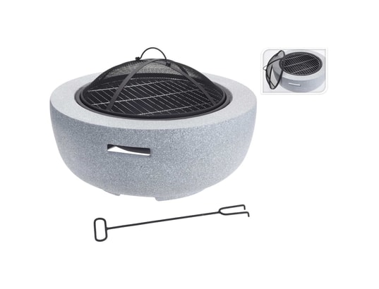 Progarden bol à feu avec grille de barbecue gris clair 60x25 cm