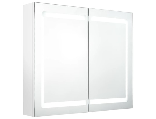 VIDAXL Armoire de salle de bain a miroir LED Blanc brillant 80x12x68cm pas  cher 