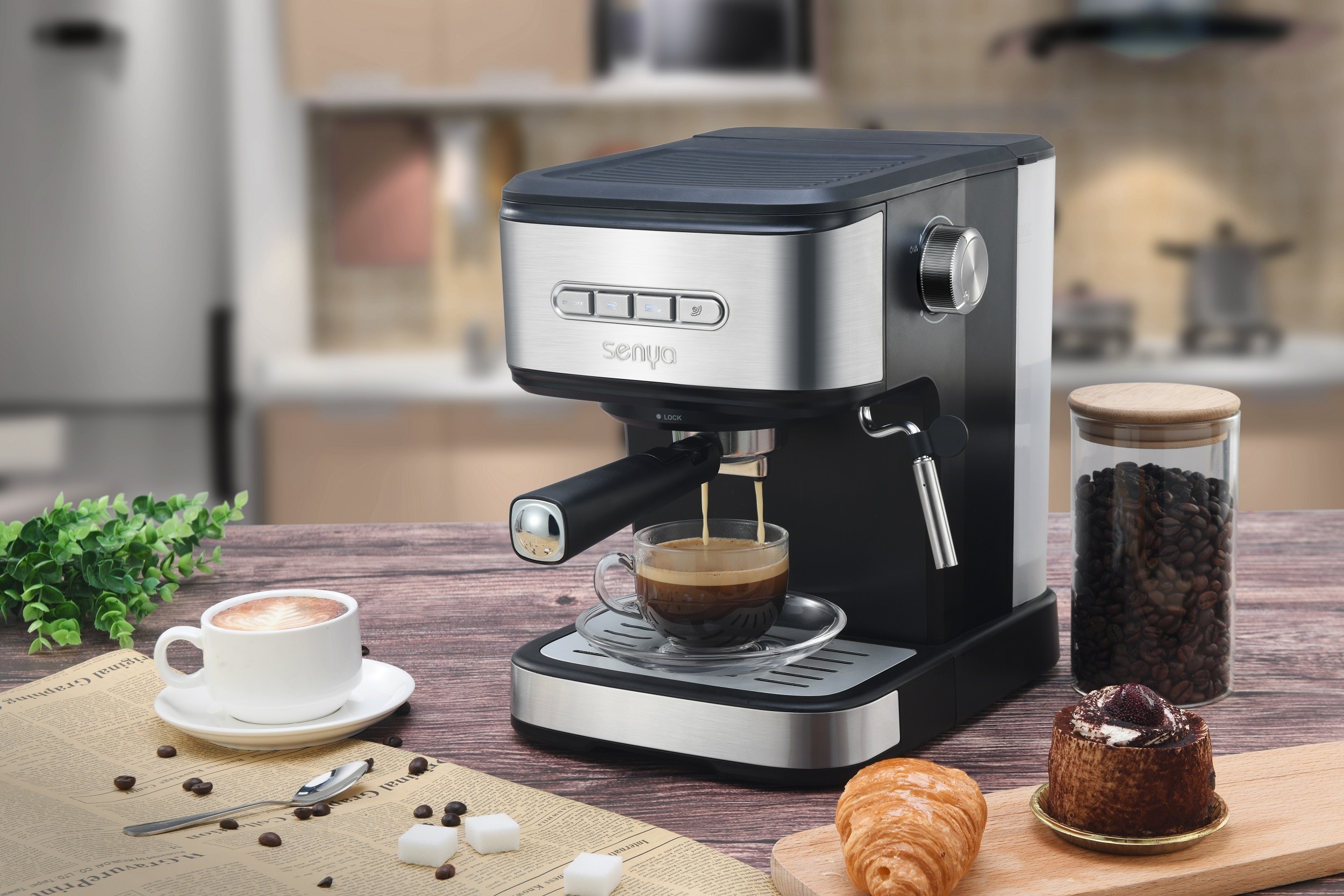 Machine à café expresso percolateur 15 bars tasty coffee SENYA Pas Cher 