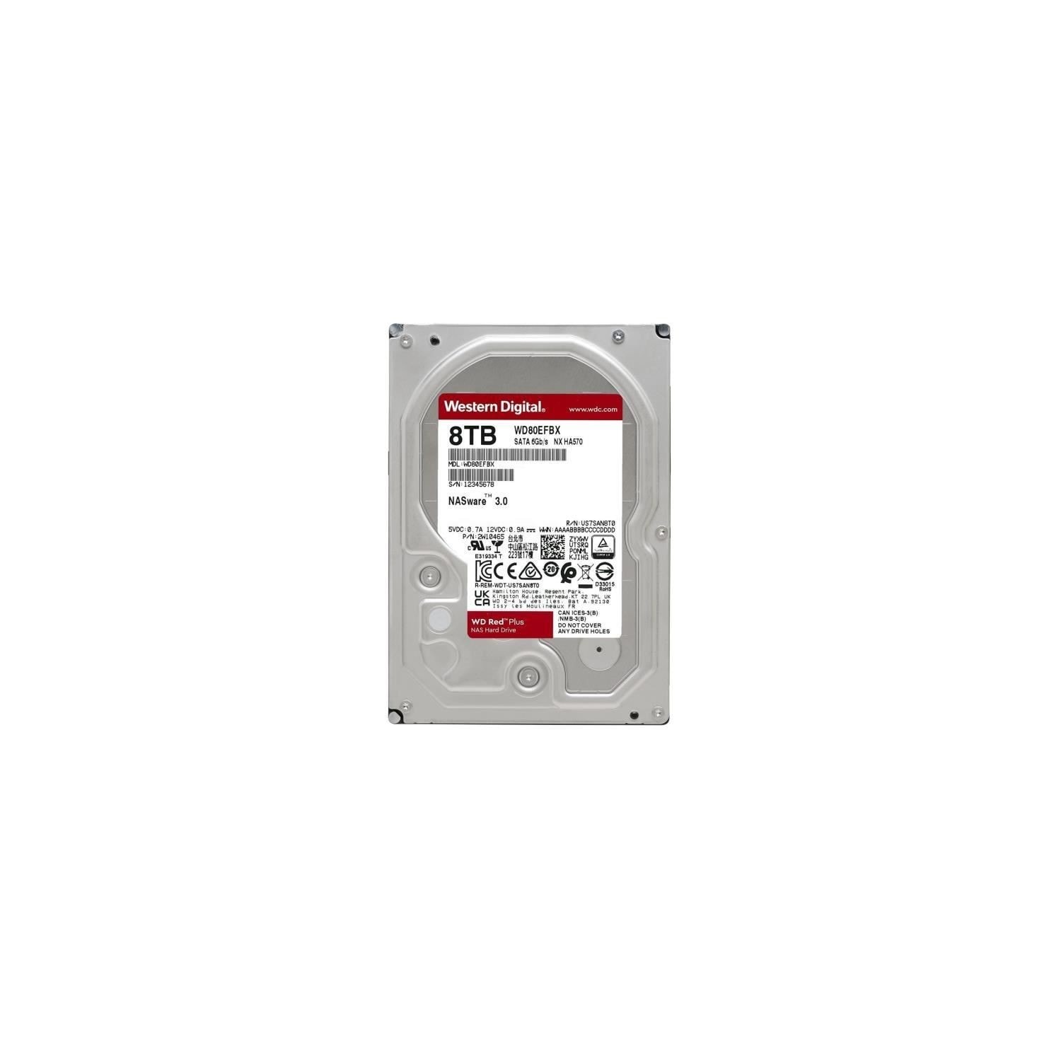 Wd red? plus - disque dur interne nas - 8to - 7200 tr/min - 3.5 (wd80efbx) WESTERN  DIGITAL Pas Cher 