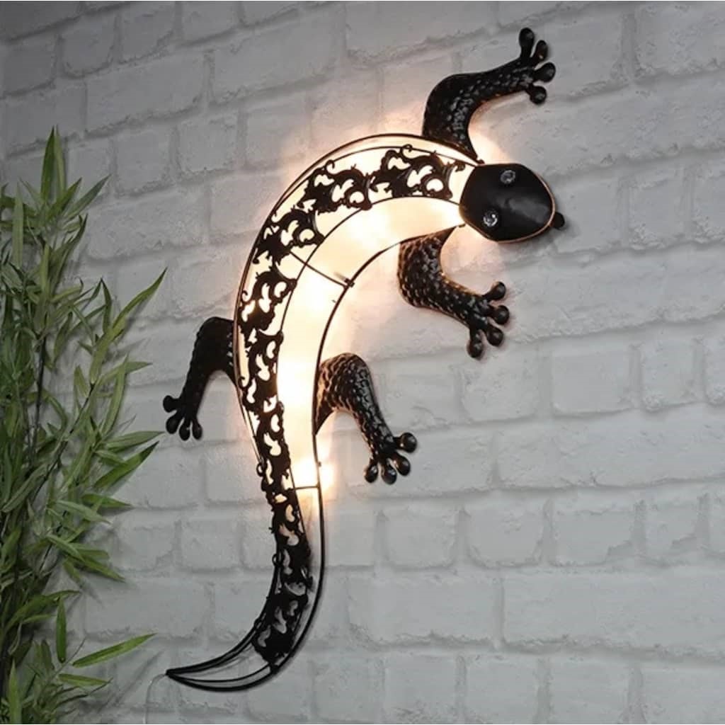 Hi applique de jardin solaire led en forme de gecko HI Pas Cher 