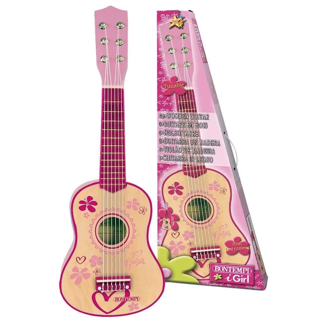 Bontempi guitare en bois à 6 cordes pour enfants rose 55 cm BONTEMPI Pas  Cher 