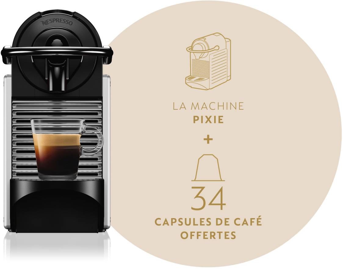 Machine à café - Capsules Nespresso - PIXIE - Noir –