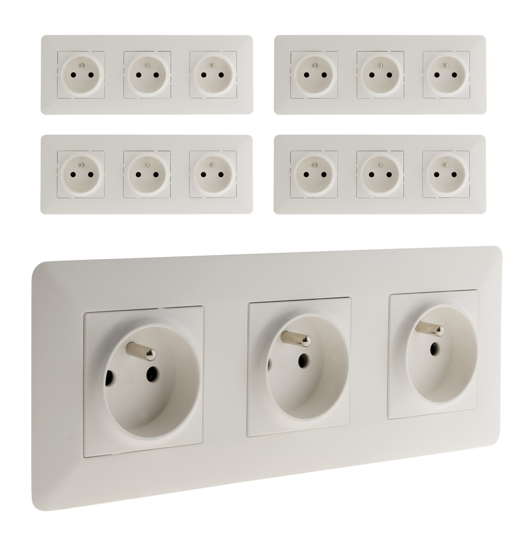 Lot De 2 Plaques Triple Arnould Évolution - Pour Prises Et Interrupteurs, Design Chocolat - Neuf Sous Blister