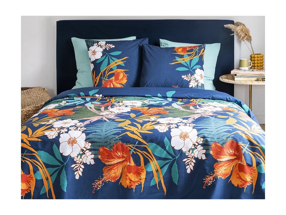 Parure de lit en percale de coton flowery - housse de couette 240 x 260
