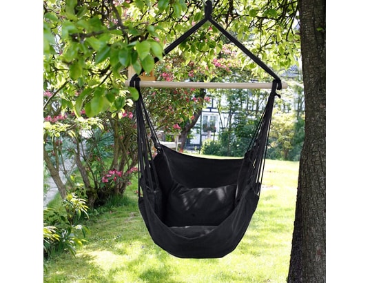 Ecd Germany - Hamac chaise suspendue balançoire beige portable jardin siège  camping 2 oreiller - Hamac - Rue du Commerce