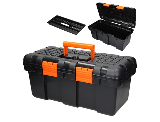 Boîte à outils en plastique avec compartiment intermédiaire mobile 50x25x23  cm ECD GERMANY Pas Cher 