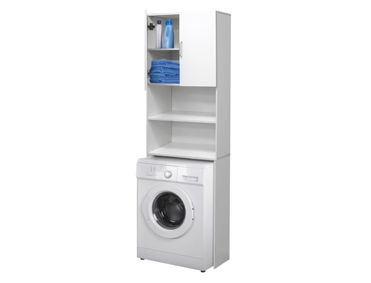 Meuble étagère machine à laver armoire blanc pour salle de bain wc