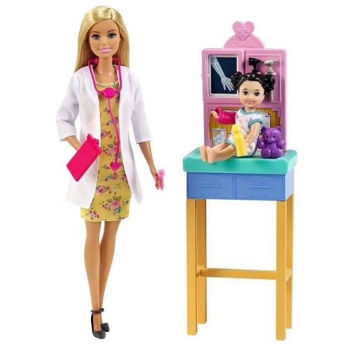 Barbie - coffret restaurant de barbie avec 1 poupée + de 30