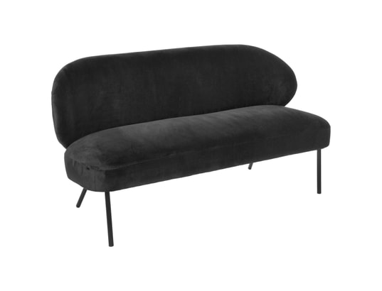 Atmosphera Banquette Salome Velours Noir - 100 X 35 X 45 Cm - Banc Élégant
