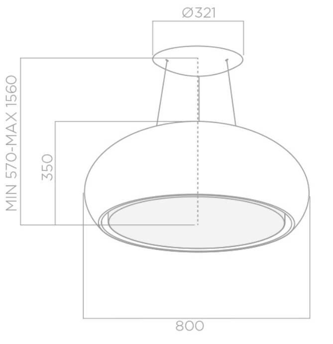 Hotte de cuisine Elica SEASHELL BL/F/80