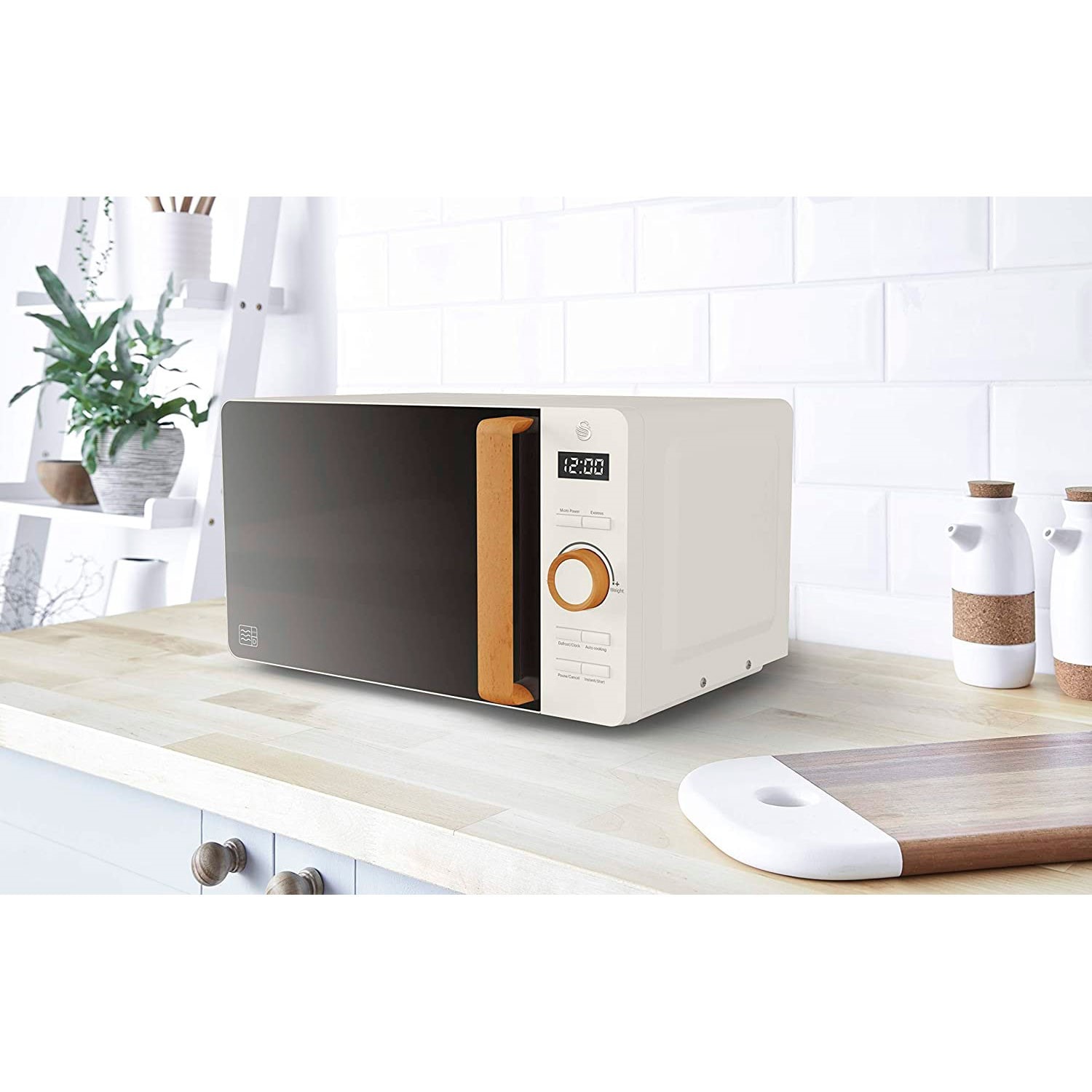 Micro-ondes SWAN Design Nordic – 20L, 800W, Blanc, Digital, Programmable