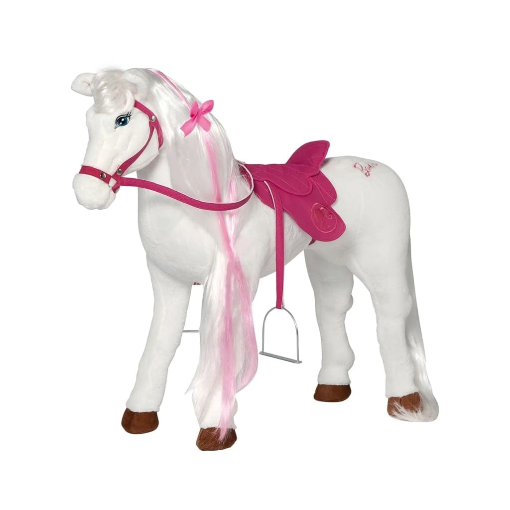 Barbie cheval jouet majesty avec son 81 cm blanc et rose BARBIE