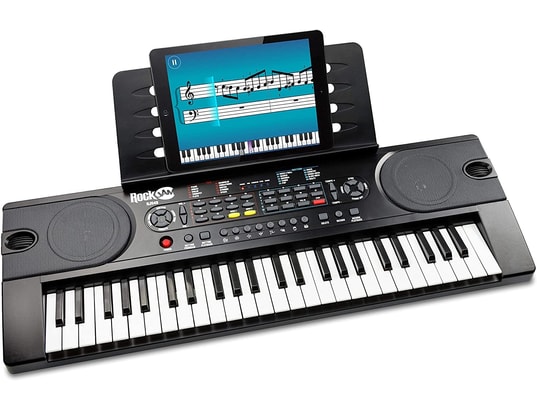 Rockjam -clavier de piano 49 touches avec alimentation, support de partition,  autocollants pour notes de piano et leçons simply piano ROCKJAM Pas Cher 