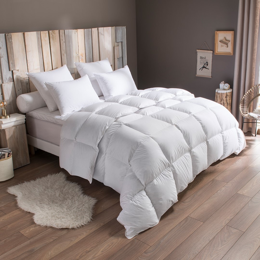 Pack couette 220 x 240 cm + 2 oreillers 60 x 60 cm - Splendeur - Garnissage  100% Polyester FCS 300 g/m² - Blanc - DODO - Cdiscount Maison