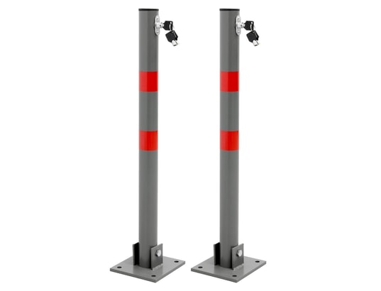 ECD GERMANY - 2x barrière de parking rabattable poteau de stationnement  borne de poste 68 cm