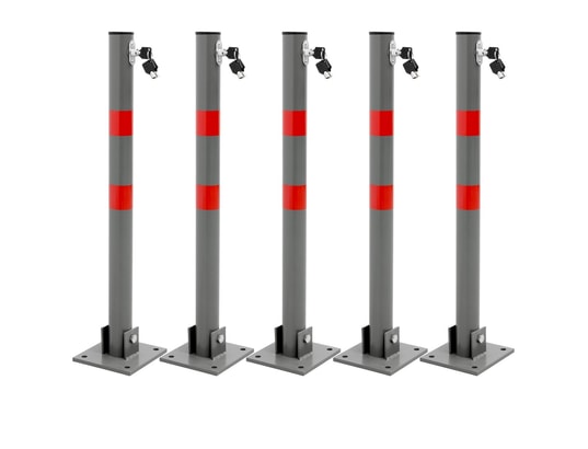ECD GERMANY - 5x barrière de parking rabattable poteau de stationnement  borne de poste 68 cm