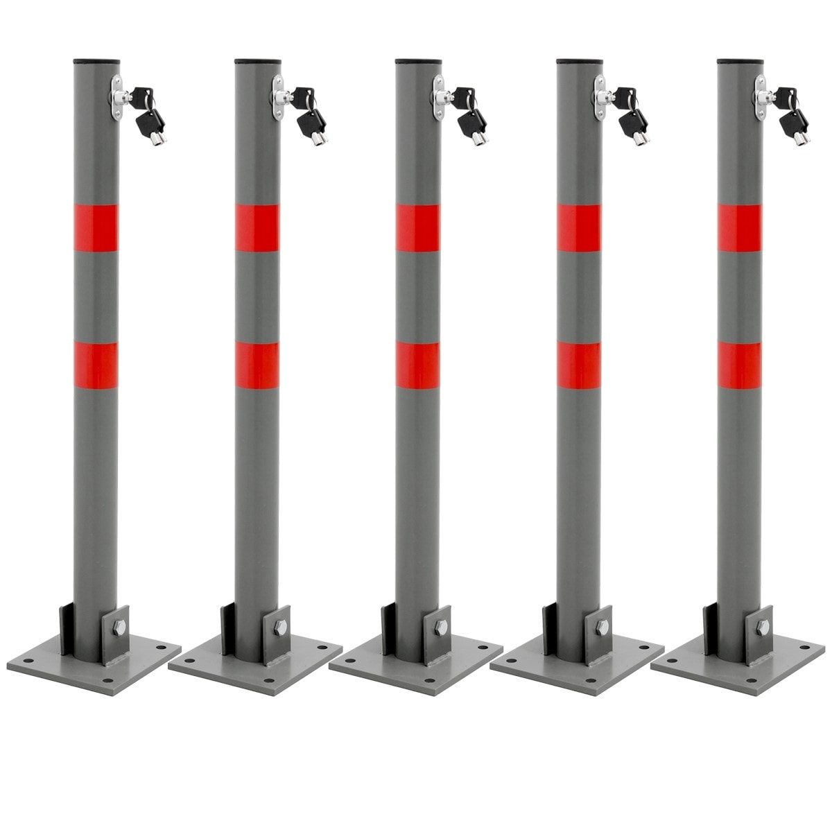ECD GERMANY - 5x barrière de parking rabattable poteau de stationnement  borne de poste 68 cm