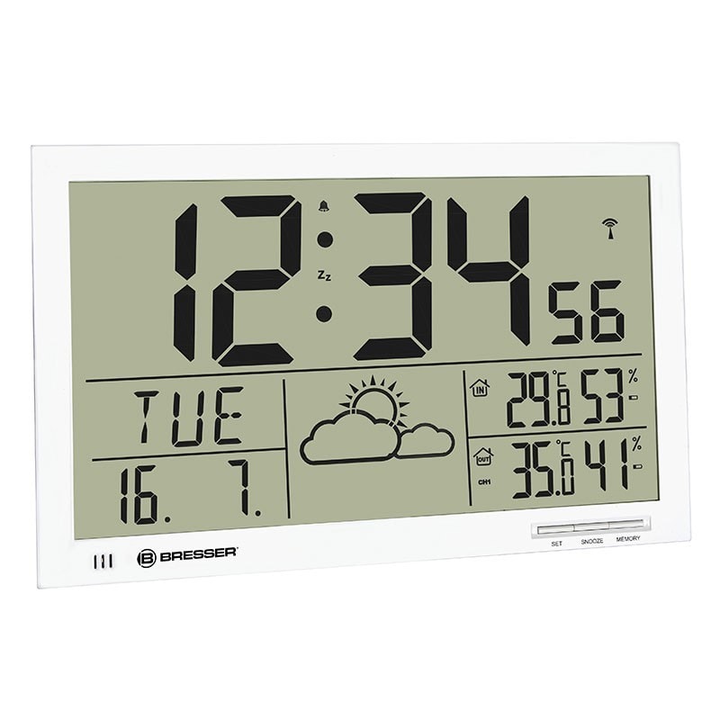 BRESSER MyTime Horloge murale météo Jumbo LCD