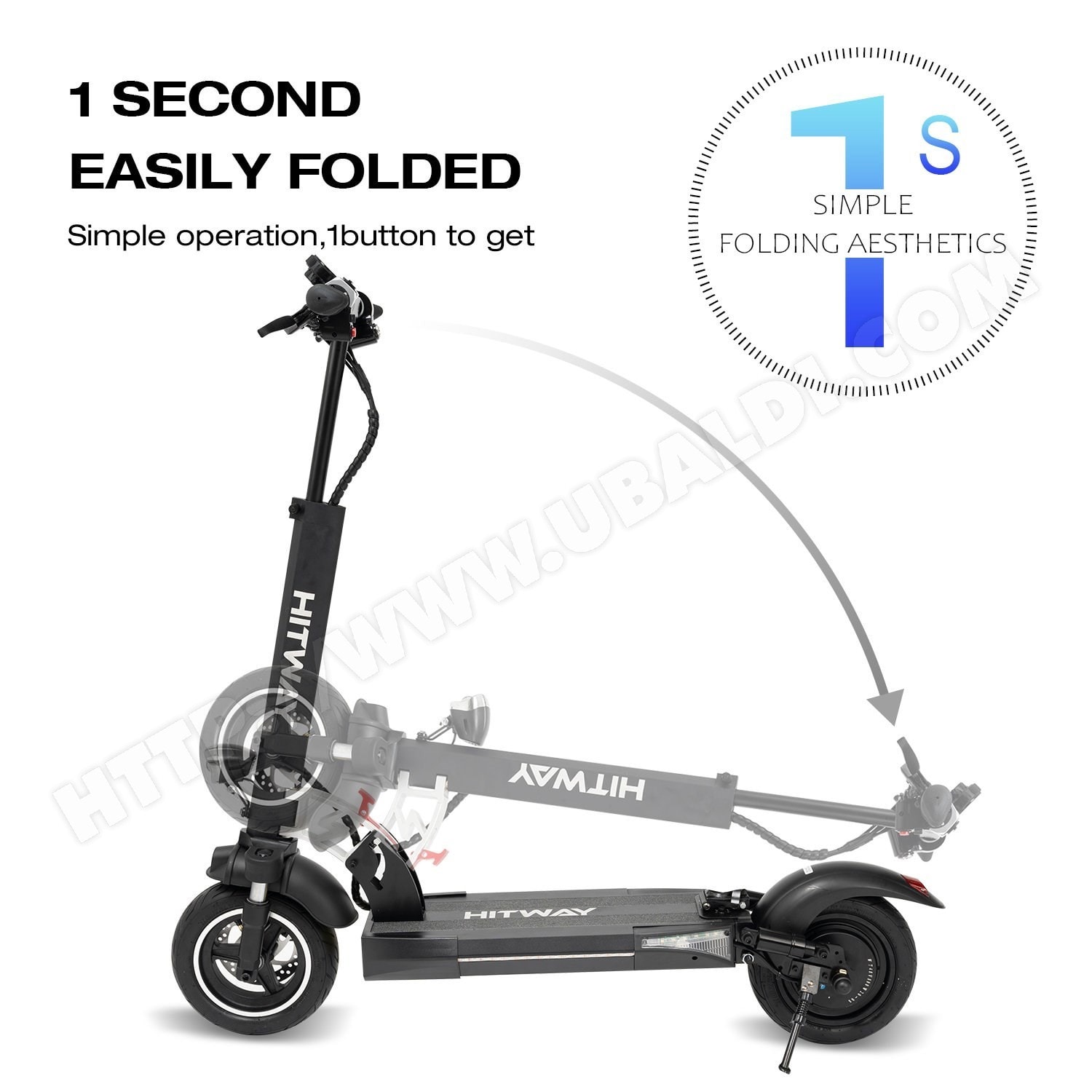 Evercross trottinette électrique adultes pliable 10″scooter