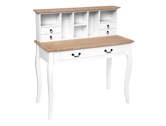 Console Chrysa Atmosphera - Blanc - 87x34x78cm - 2 Tiroirs - En MDF Et Pin - À Monter