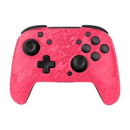 Manette nintendo switch sans fil pdp faceoff deluxe camouflage rose PDP  449483